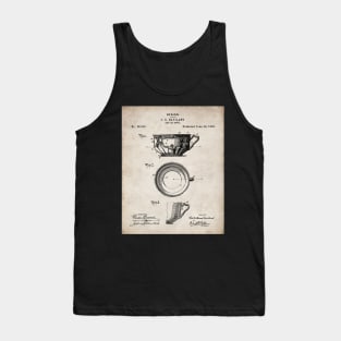 Tea Cup Patent - Tea Coffee Lover Home Kitchen Decor Art - Antique Tank Top